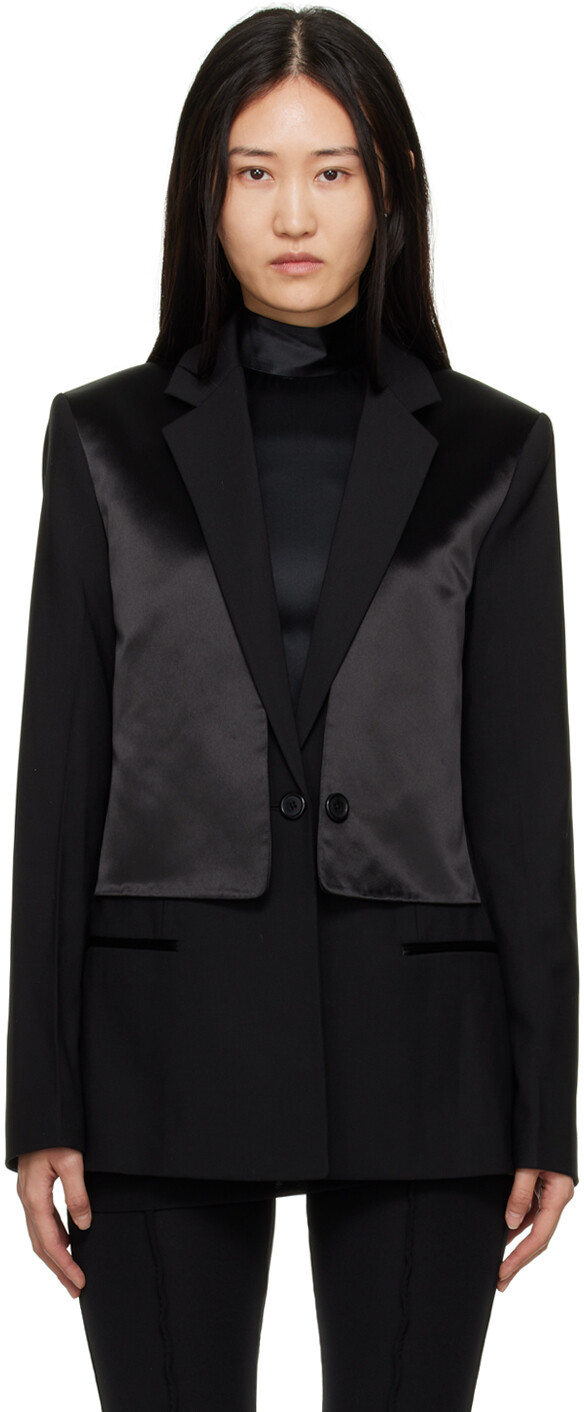 

Черный пиджак с вырезом Helmut Lang