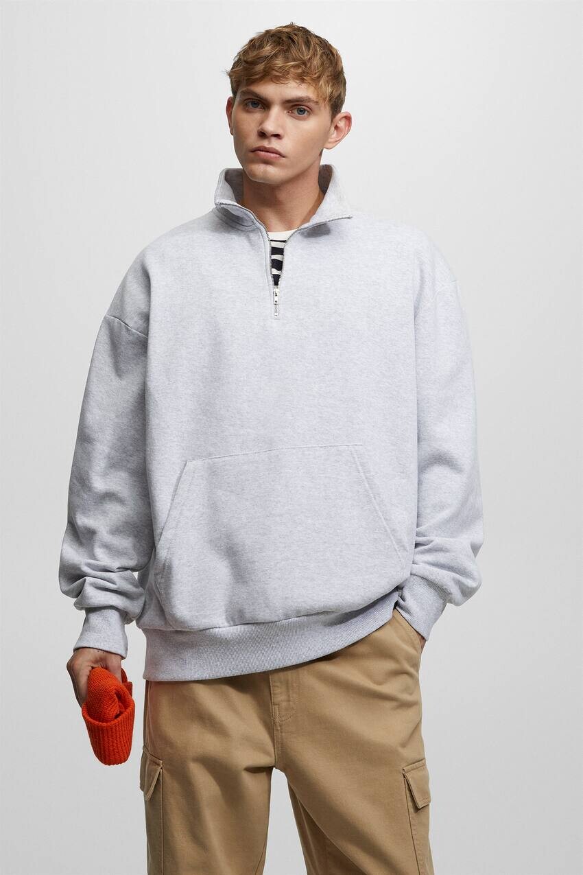 

Толстовка на молнии Pull&Bear, серый