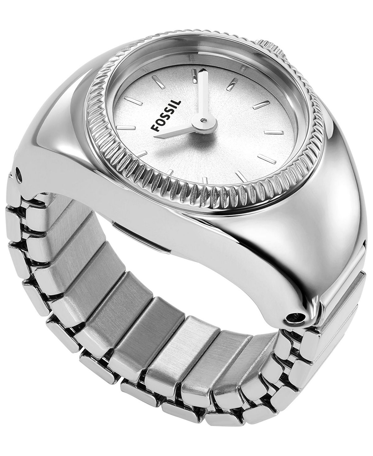 Женские часы-кольцо, двустрелочные часы-браслет из нержавеющей стали серебристого цвета, 15 мм Fossil женские часы cristal из нержавеющей стали серебристого цвета 28 мм jbw