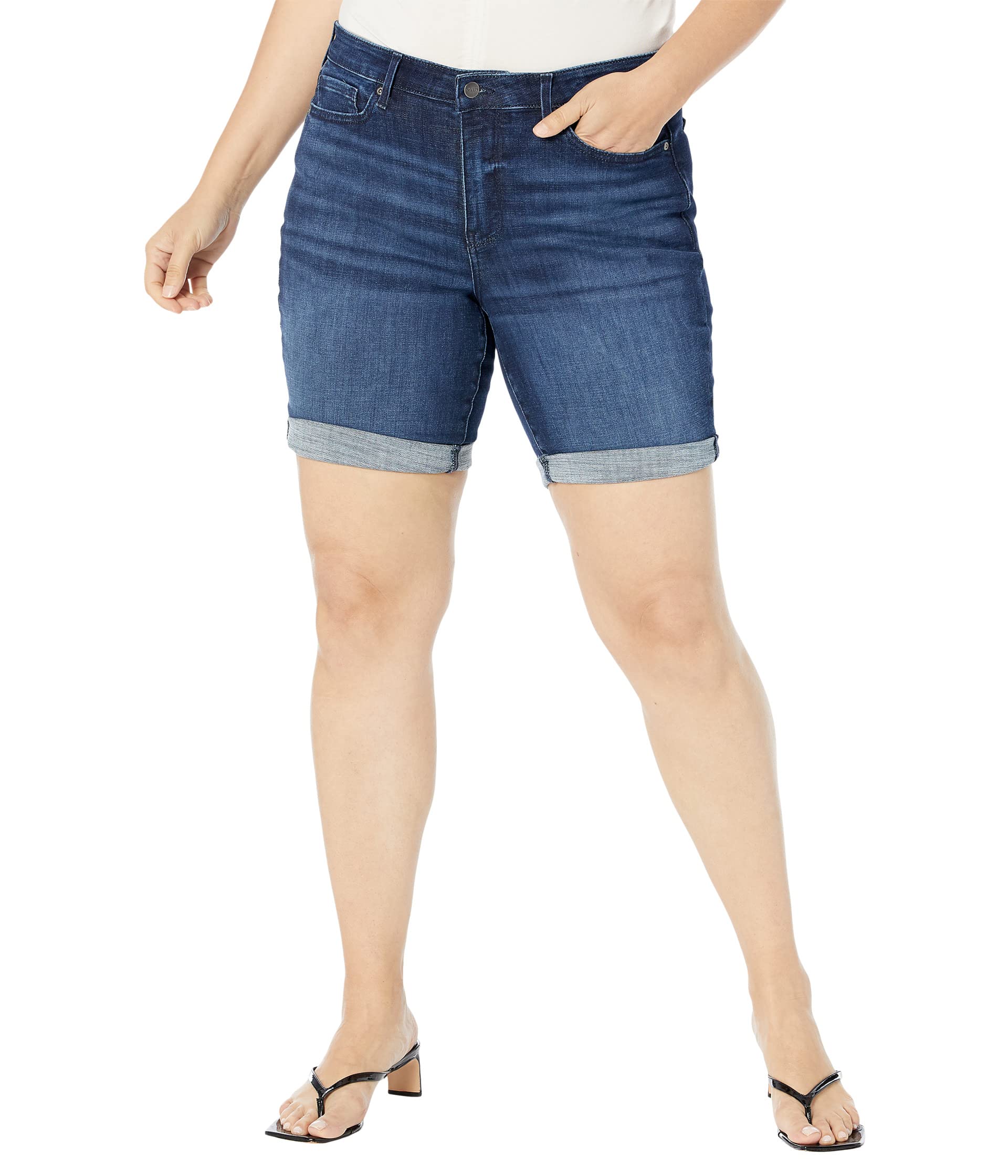 Шорты NYDJ Plus Size, Plus Size Ella Shorts w/ 1 Cuff in Mesquite шорты nydj plus size plus size bermuda shorts