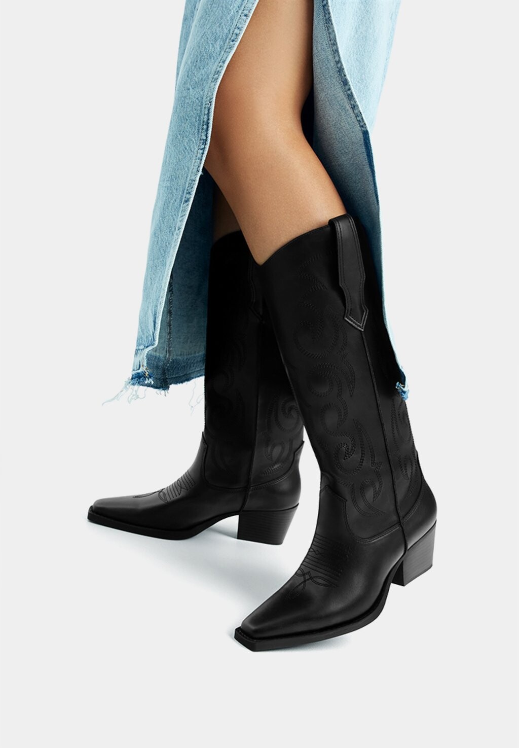 

Техасские/байкерские ботинки PULL&BEAR, крапчатый черный