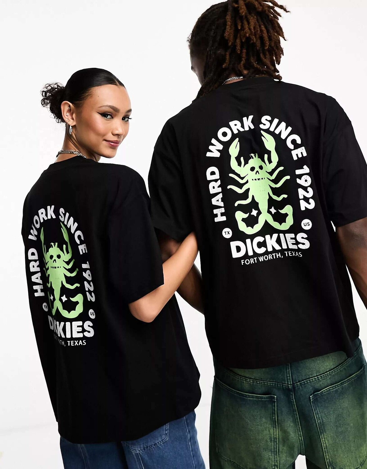 

Черная объемная футболка свободного кроя с принтом на спине Dickies Shoal Creek, эксклюзивная эксклюзивная сумка для asos, Черный