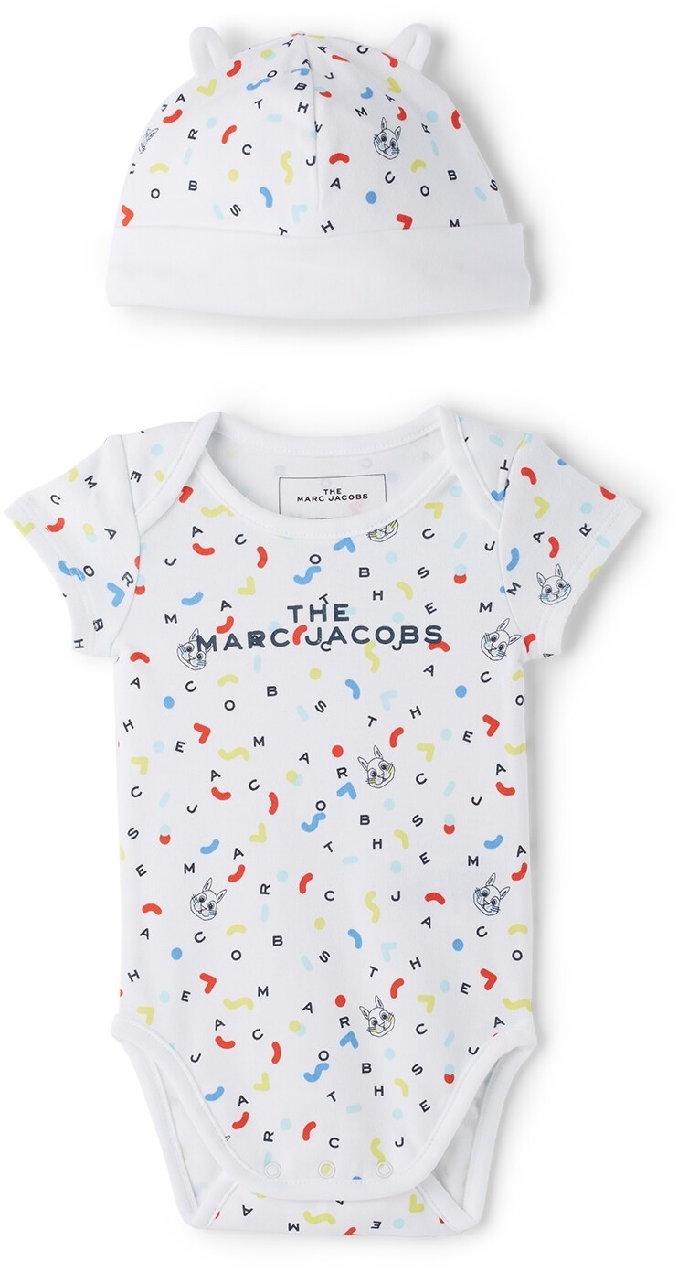

Комплект боди и шапочки с логотипом Baby White Bunny Белый Marc Jacobs