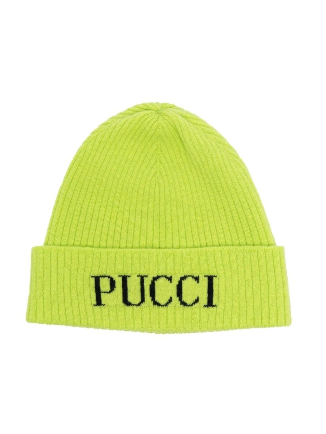 

Pucci шапка бини в рубчик с логотипом, зеленый