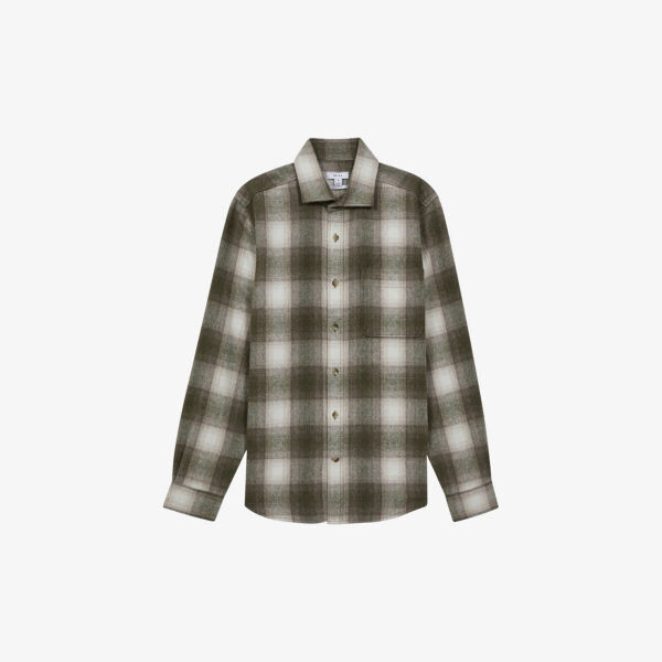 

Рубашка стандартного кроя в клетку Novelli из смесовой шерсти Reiss, мультиколор