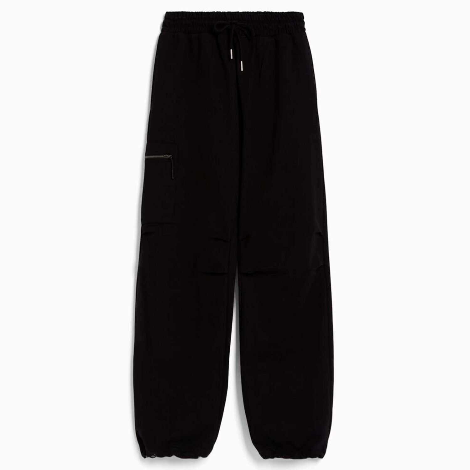 

Брюки Bershka Plush Parachute With Zip Pockets, черный