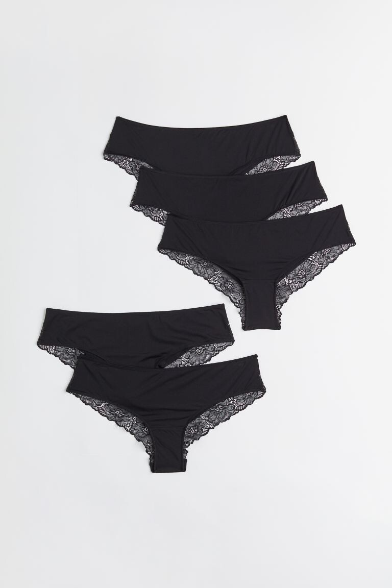 

5 пар хипстерских трусов из джерси H&M, черный