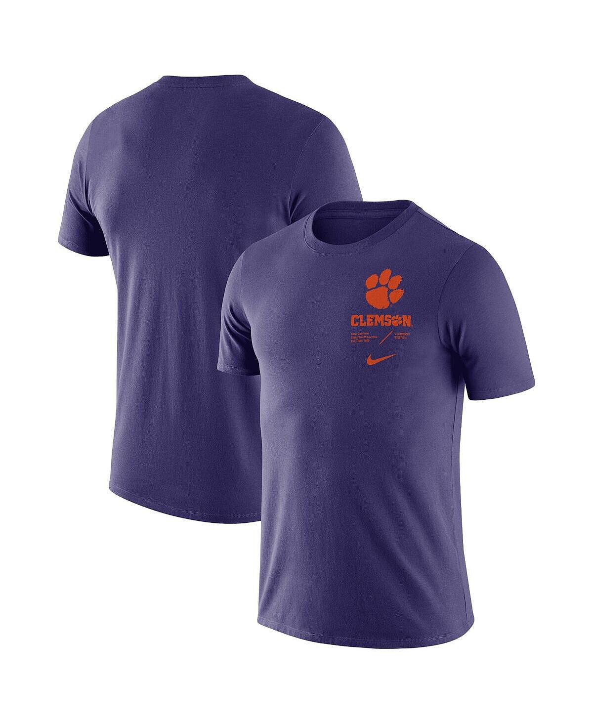

Мужская фиолетовая футболка clemson tigers team practice performance Nike, фиолетовый