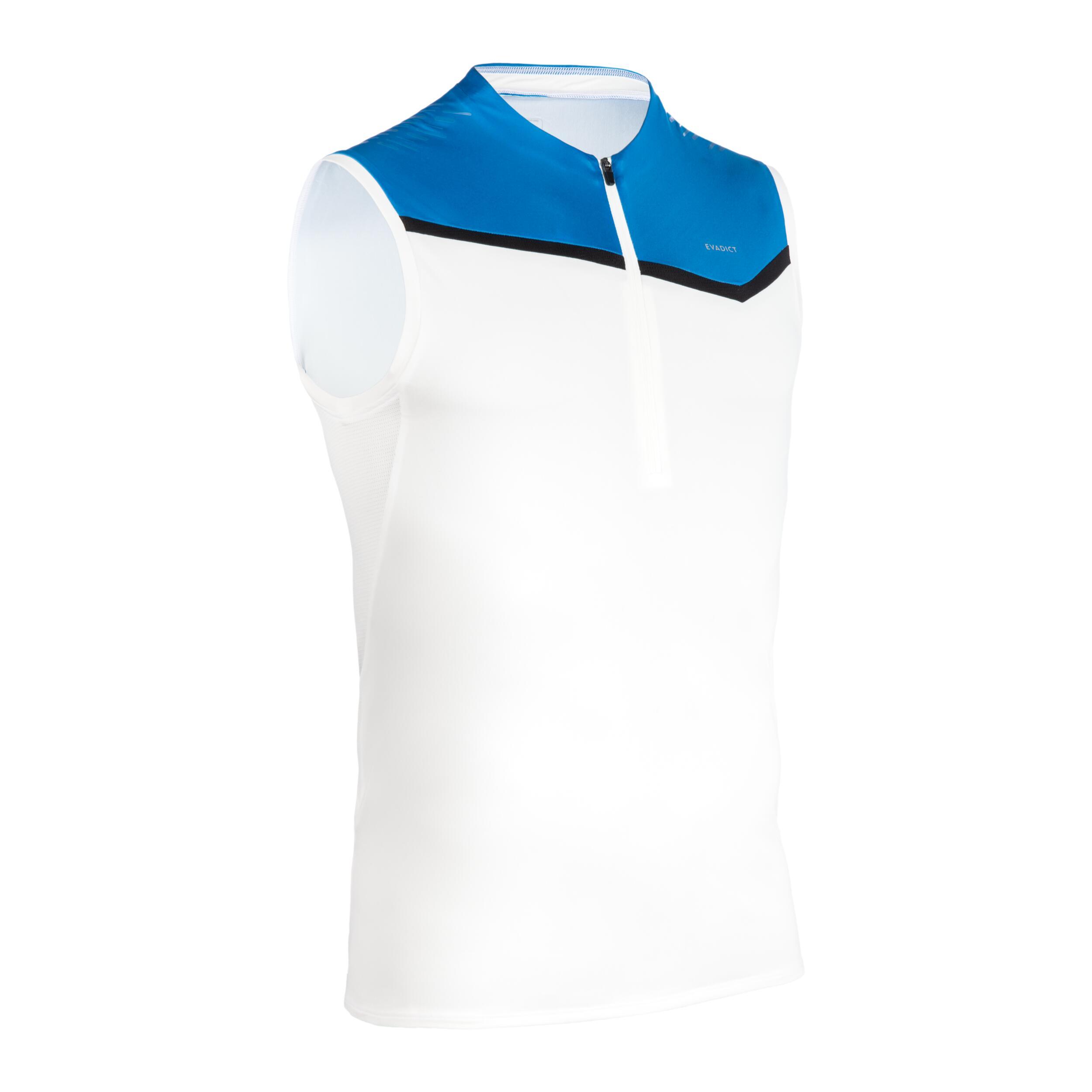 цена Беговая рубашка без рукавов майка Trail Zipp мужская синяя EVADICT, тихоокеанский синий/яичная скорлупа
