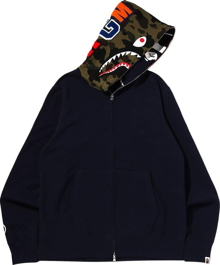 

Худи BAPE Crazy Face Full Zip Hoodie 'Navy', синий