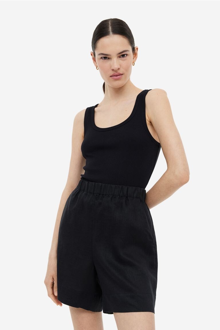 

Майка из смесового шелка H&M, черный
