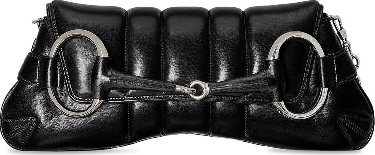 

Сумка через плечо Gucci Horsebit Chain Medium 'Black', черный
