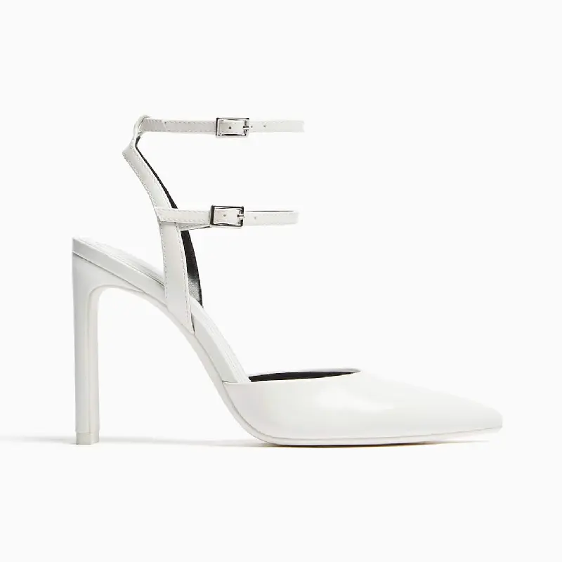 

Туфли Bershka Heeled Slingback Strap, белый