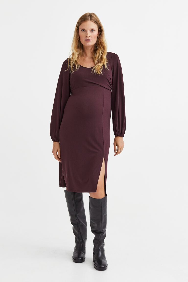 

MAMA Платье-конверт из джерси H&M, бургундия