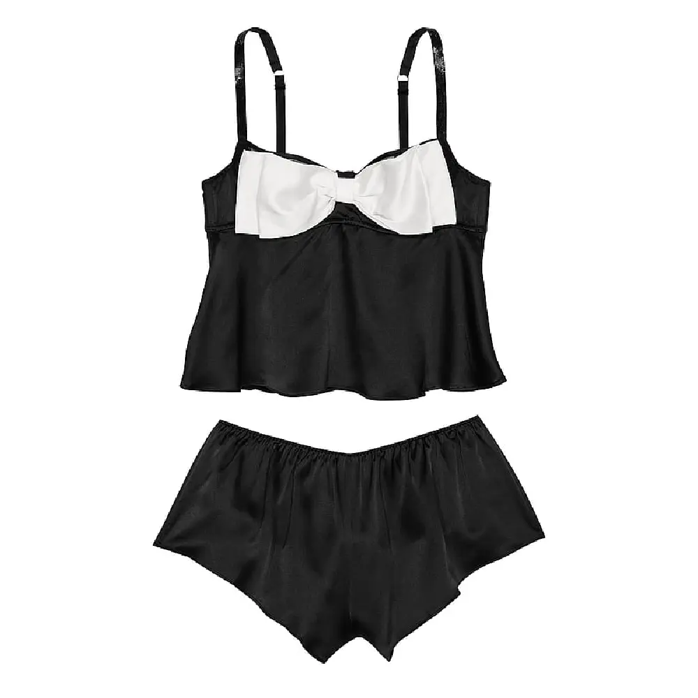 

Пижама Victoria's Secret Bow-Topped Satin Cami, черный