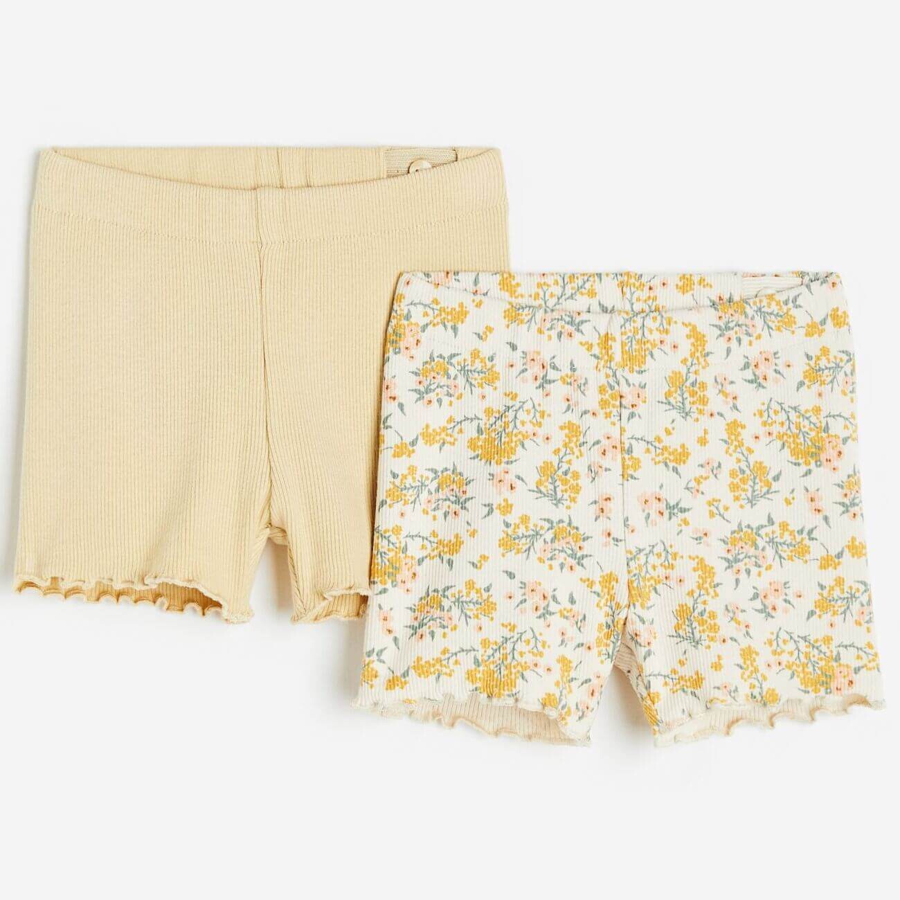 

Комплект шорт H&M Yellow flowers Ribbed, 2 предмета, кремовый