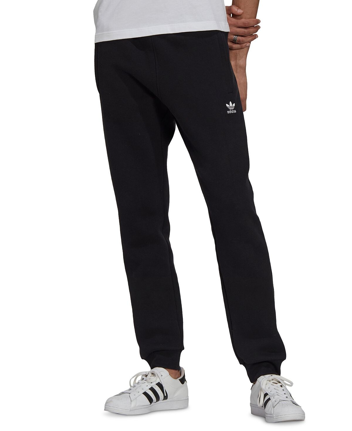 

Мужские флисовые брюки-джоггеры slim-fit originals essentials adidas, черный