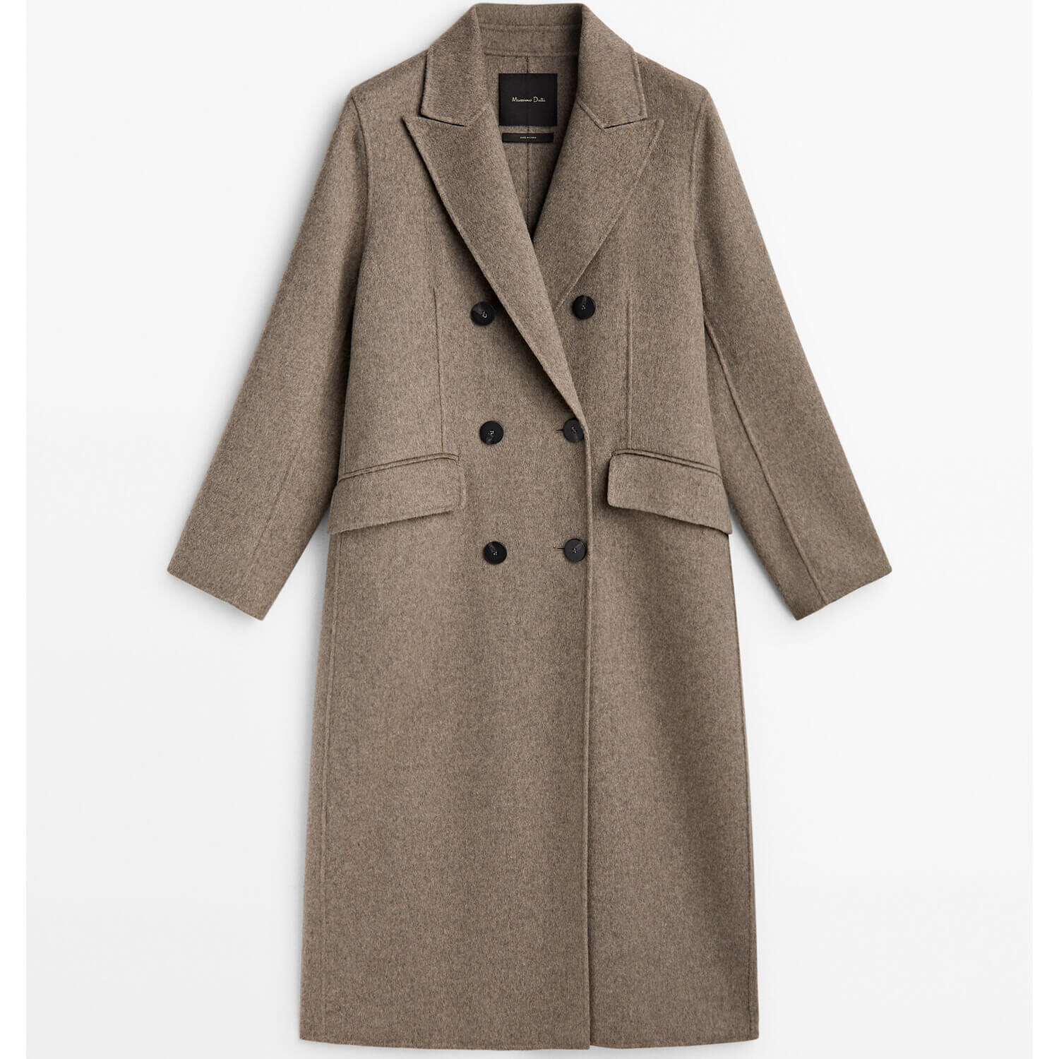

Пальто Massimo Dutti Long Wool Blend Double-Breasted, светло-коричневый