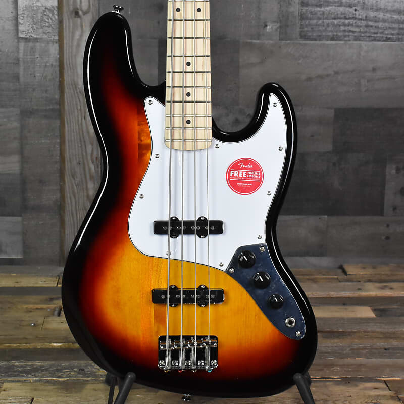 

Squier Affinity Jazz Bass, кленовый гриф, белая накладка - 3 цвета Sunburst