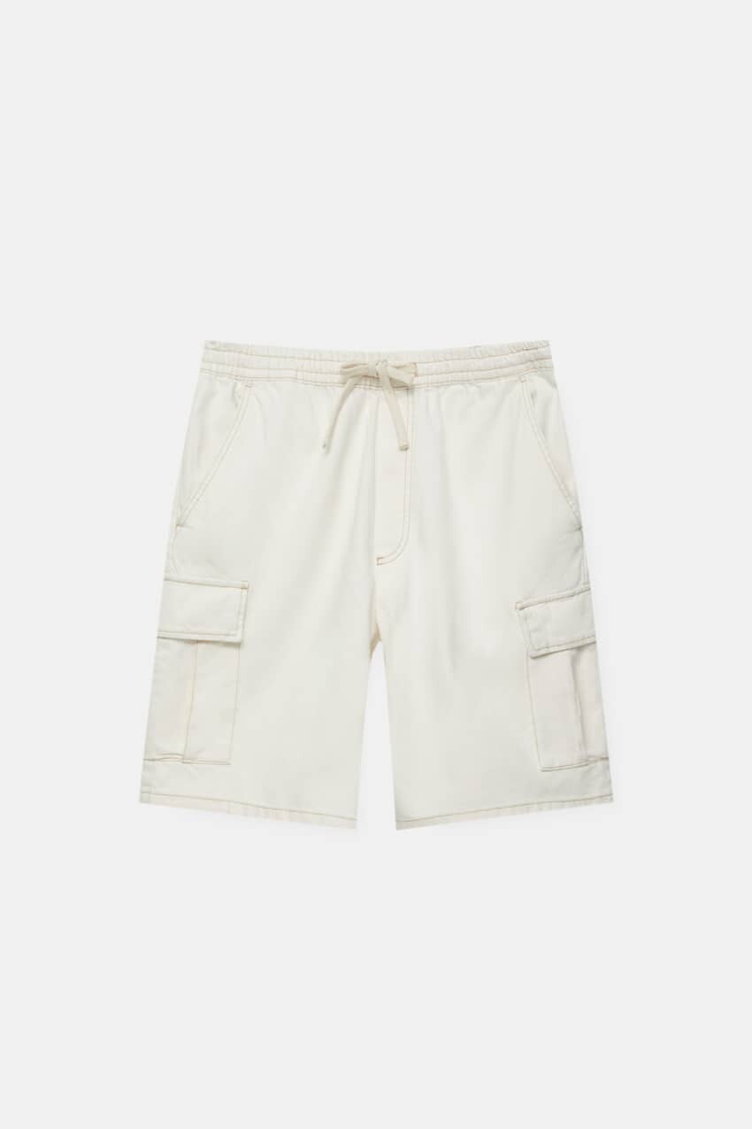 

Шорты Pull&Bear Denim Cargo Bermuda, белый