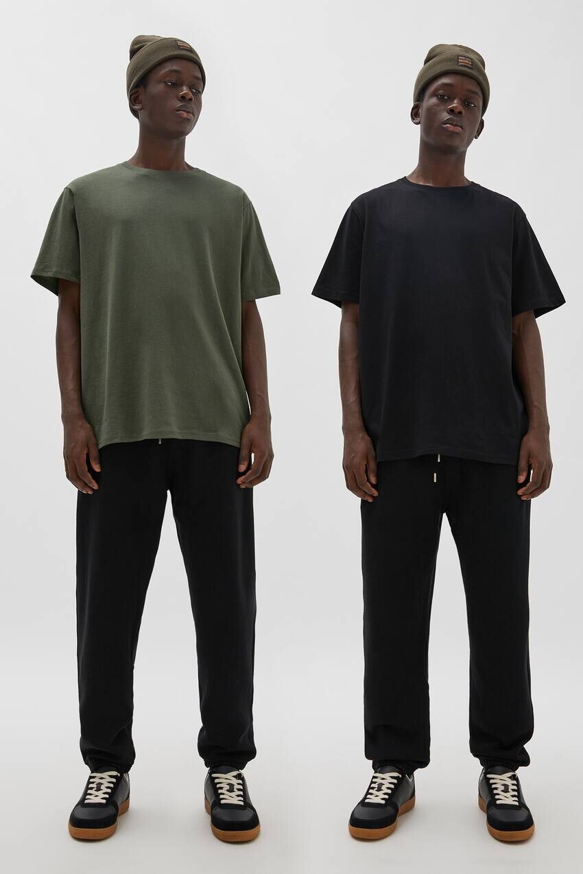 

Пакет базовых футболок Pull&Bear, черный