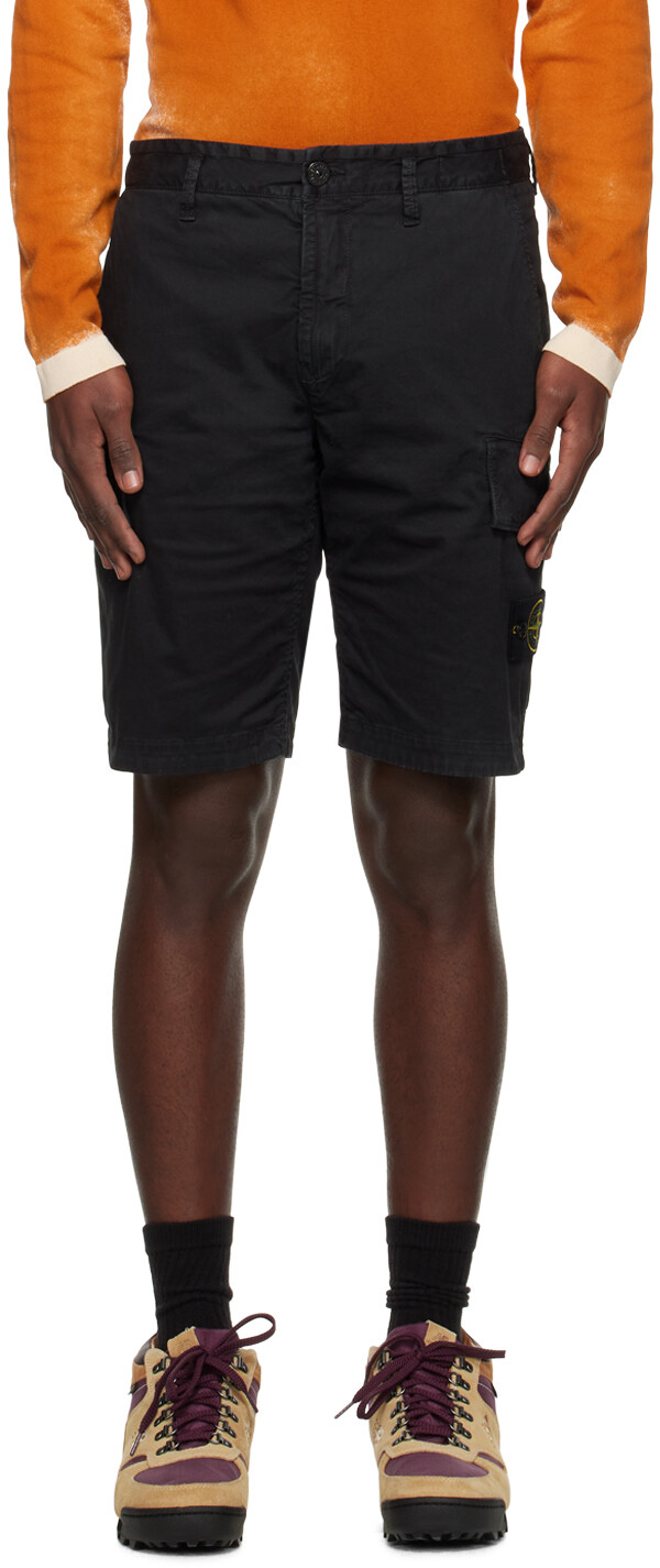 

Черные облегающие шорты Stone Island