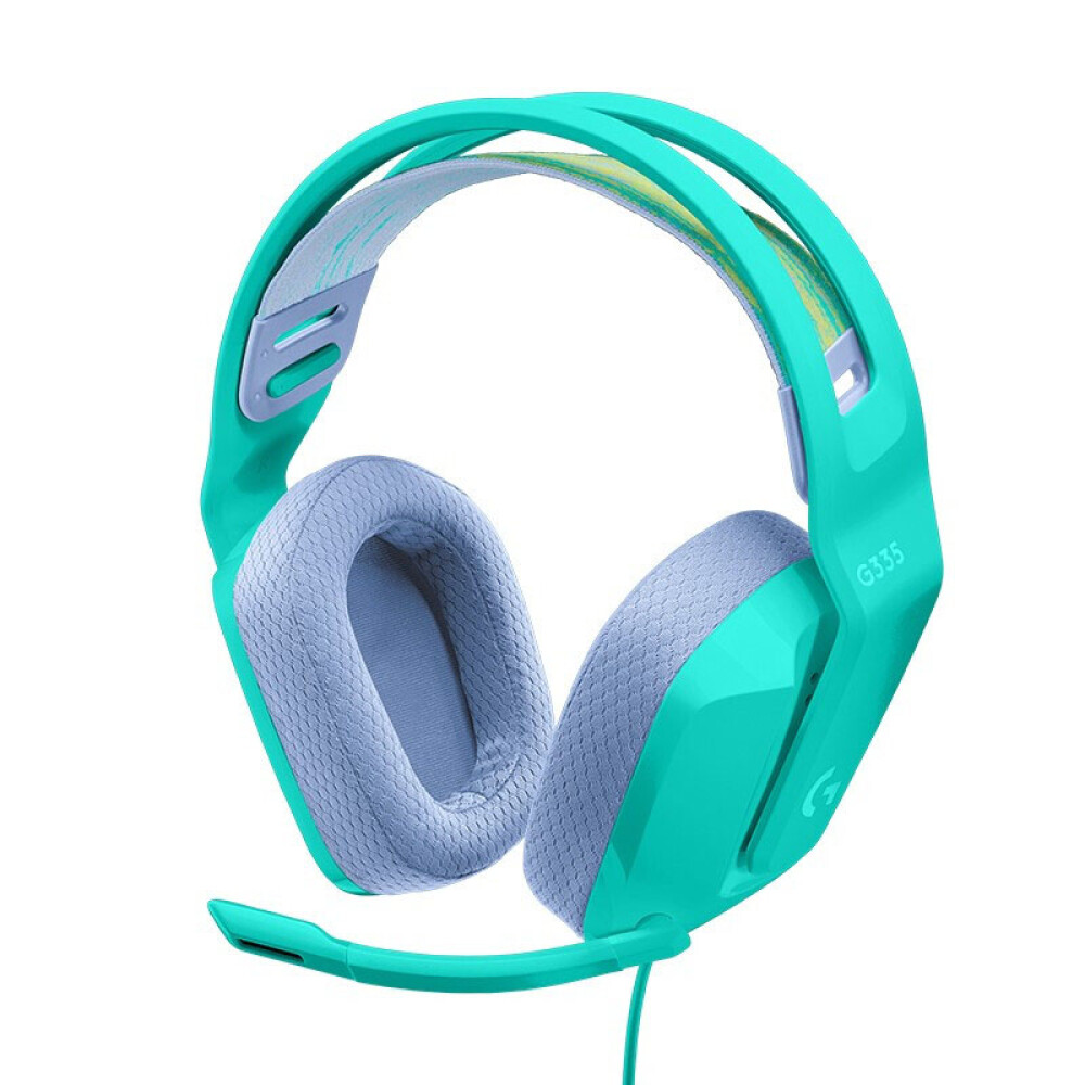 цена Гарнитура игровая Logitech G335 с шумоподавлением, мятно-зеленый