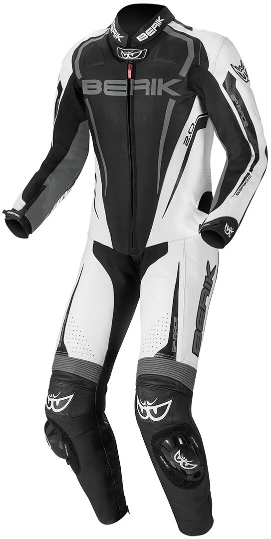 

Berik Race-X Один кусок мотоцикл кожаный костюм, черный/белый/серый