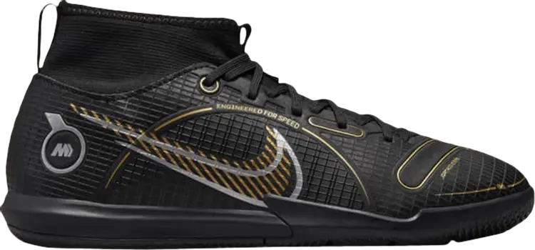 

Кроссовки Nike Mercurial Superfly 8 Academy IC GS 'Black Metallic Gold', черный