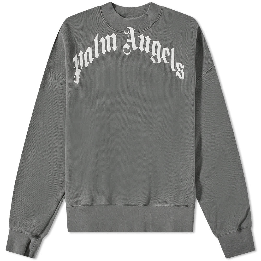 

Толстовка Palm Angels Curved Logo Crew Sweat, Серый