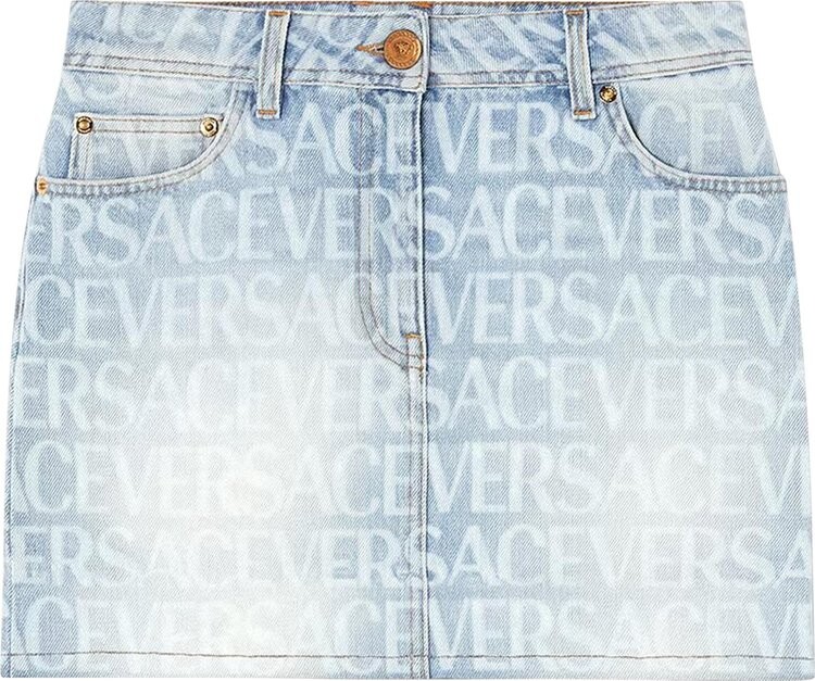 

Юбка Versace Logo Denim Skirt 'Light Blue', синий