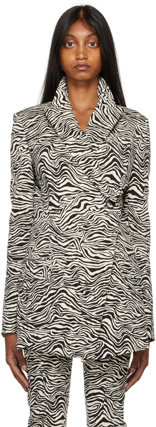 

Черно-белый блейзер Proenza Schouler White Label Zebra