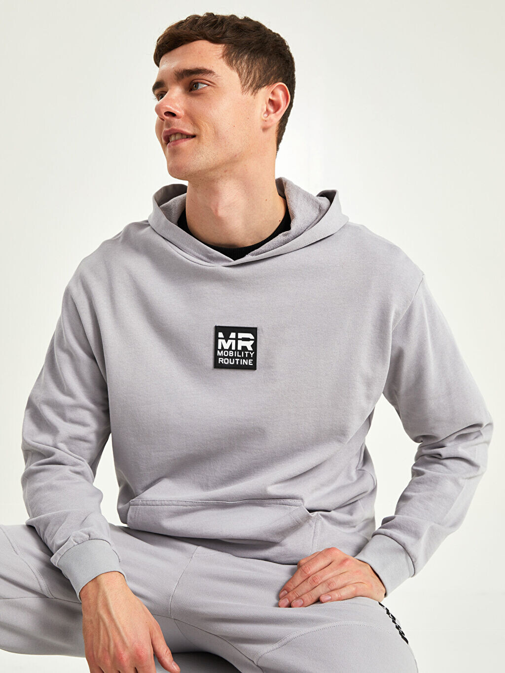 

Мужская толстовка Oversize с длинным рукавом и принтом Xside, Серый