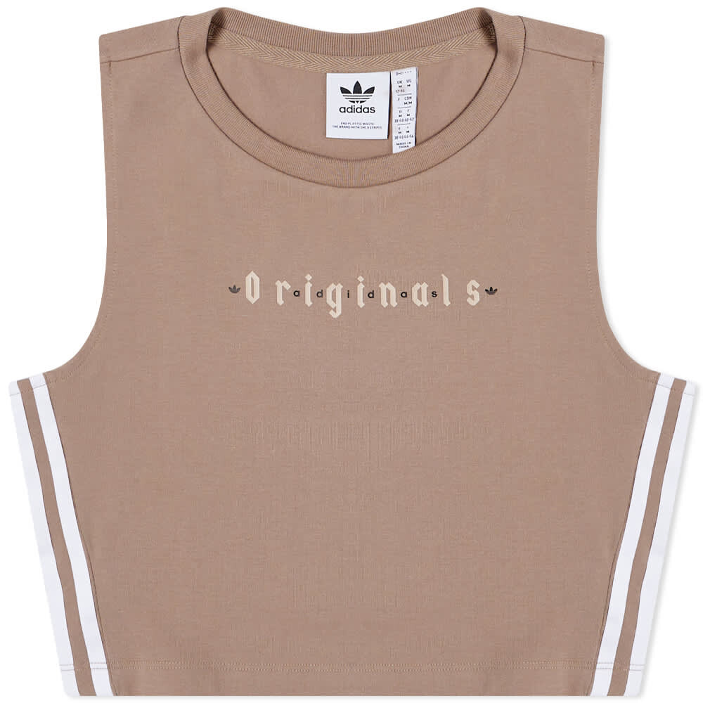 

Майка укороченная Adidas Tank, бежевый, Коричневый