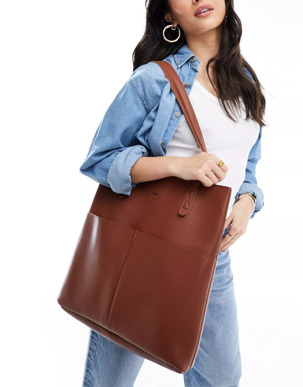 

Сумка-тоут Pasq Two Pocket With Removable Pouch, коричневый