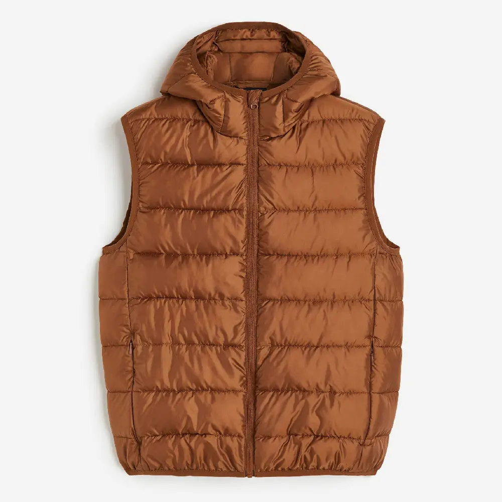 Жилет утепленный H&M Padded Lightweight, коричневый жилет guess демисезонный силуэт прилегающий стеганый без капюшона карманы размер 50 xl черный