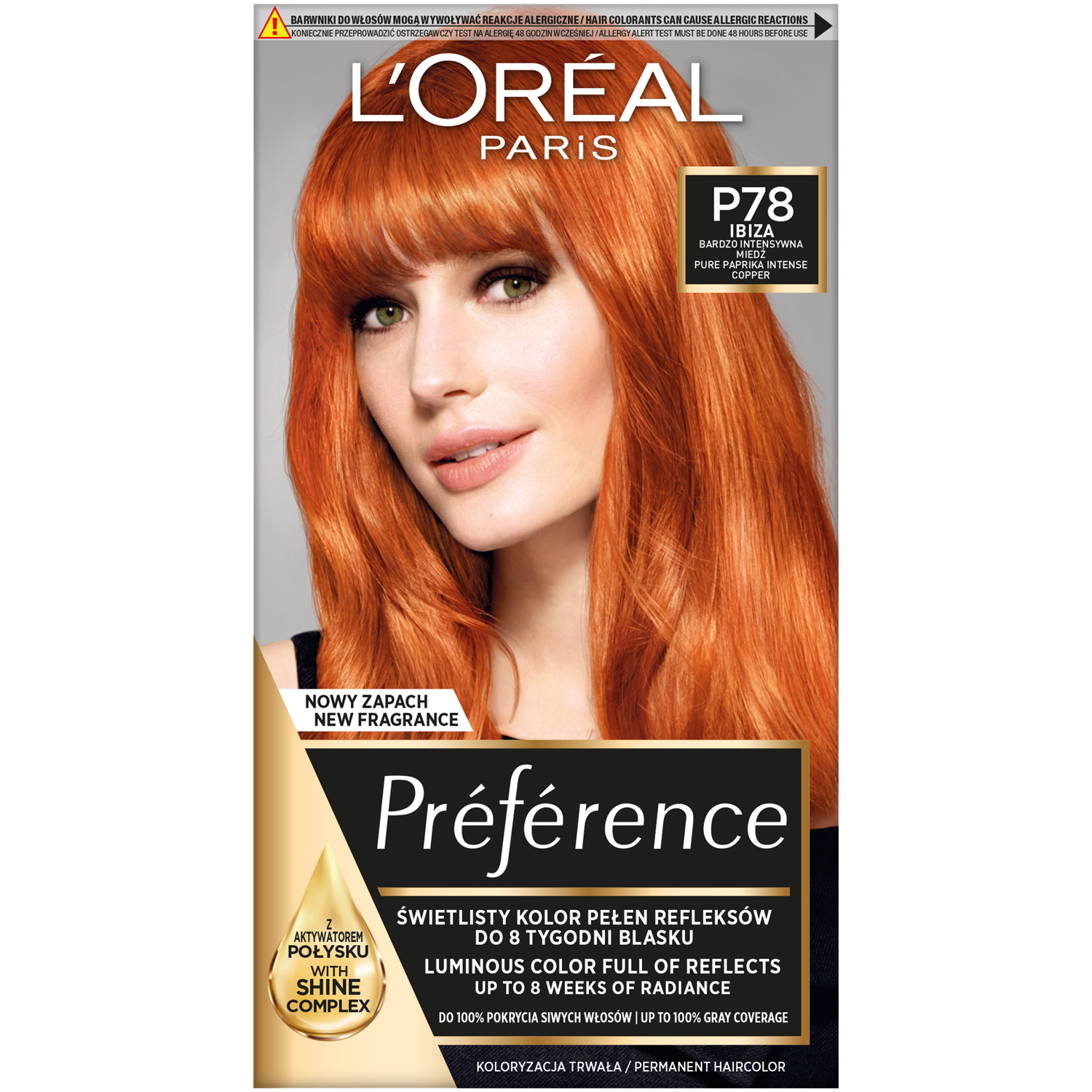 L'Oréal Paris Féria Préférence краска для волос P78 очень интенсивный медный, 1 упаковка