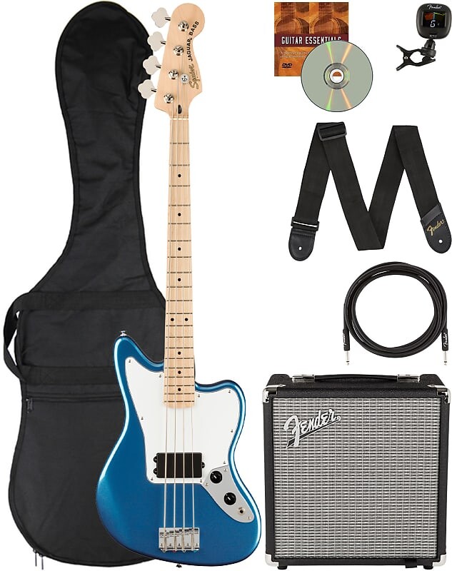 

Fender Squier Affinity Jaguar Bass H — Lake Placid Blue с усилителем Rumble 15 0378502502-COMBO-DLX