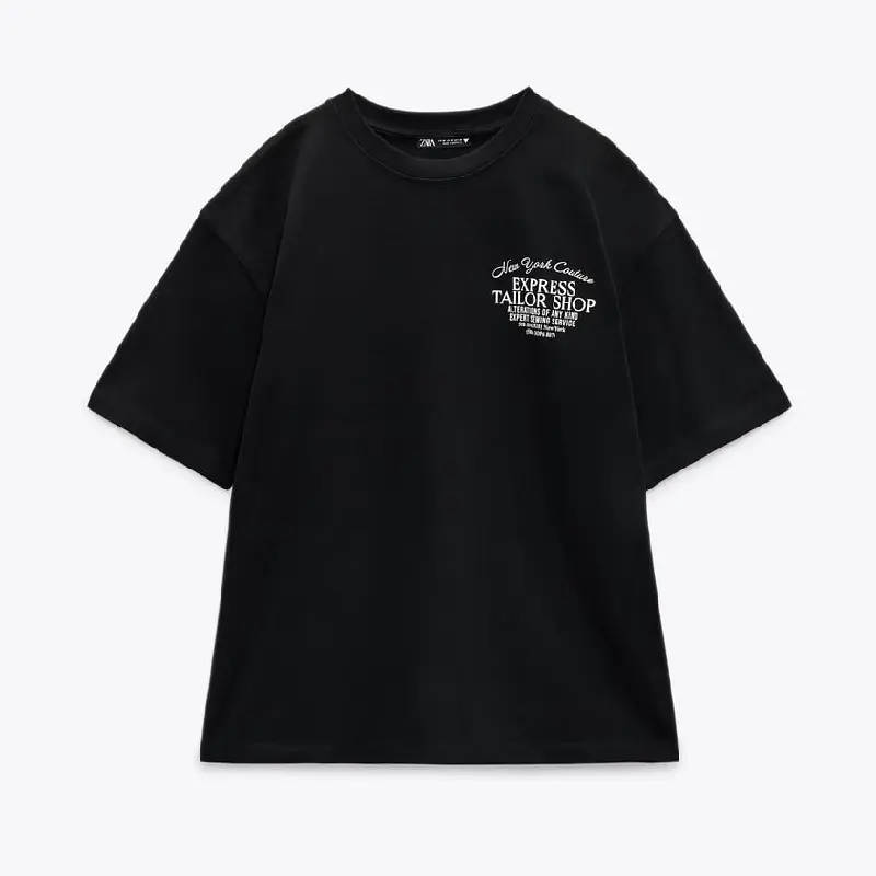 

Футболка Zara Printed, черный