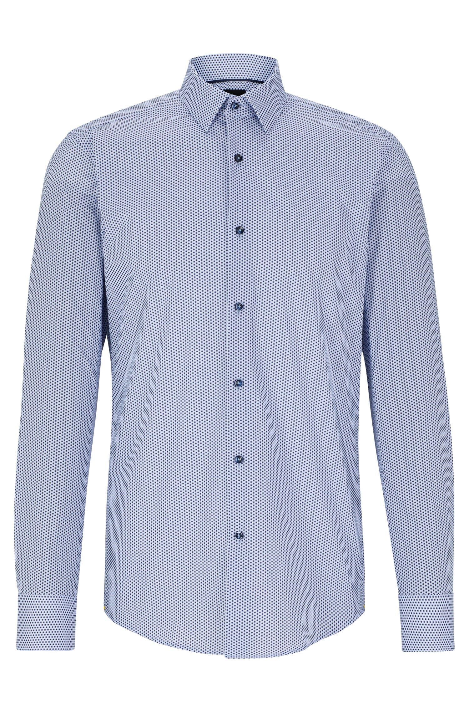 цена Рубашка Hugo Boss приталенного кроя стрейч, голубой