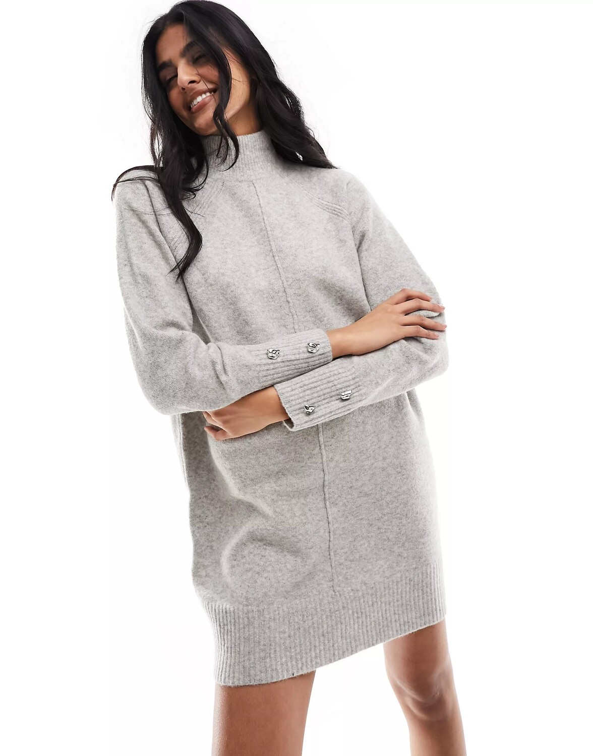 

Платье River Island Knitted Cosy Jumper Mini, серый