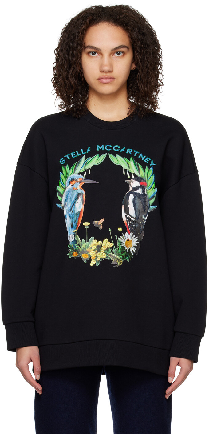 

Черная толстовка с логотипом The Bird Crest Stella McCartney, Черный, Черная толстовка с логотипом The Bird Crest Stella McCartney