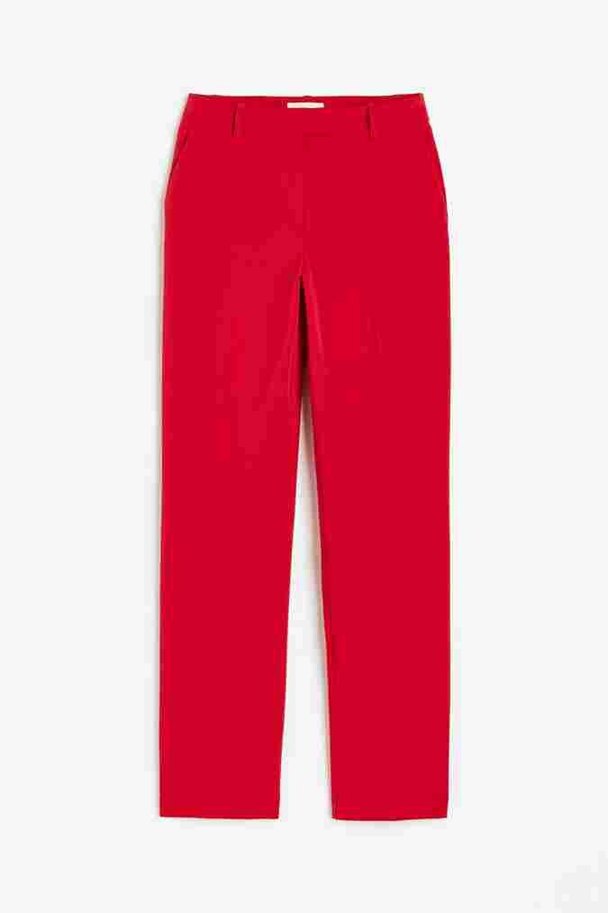 

Брюки H&M Slim Fit Twill Pants, красный