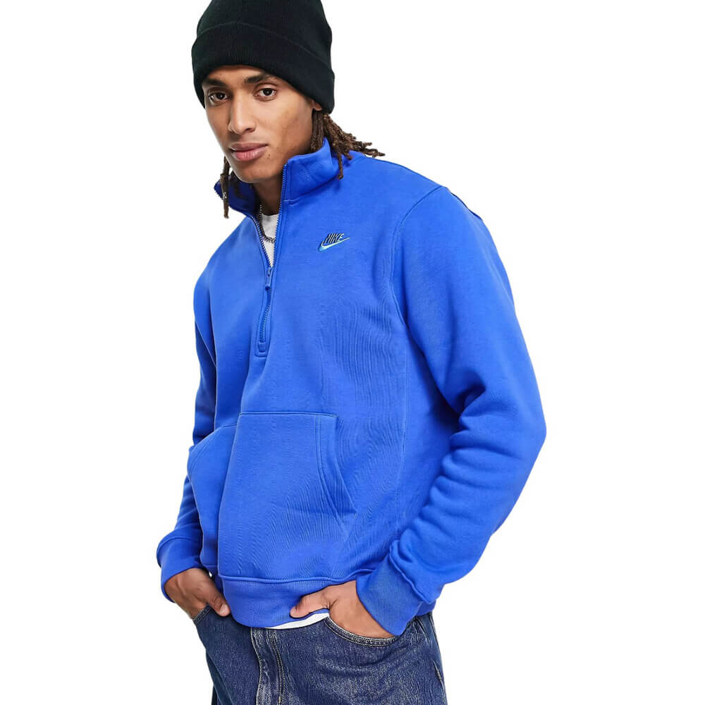 

Свитшот Nike Club Half Zip, синий