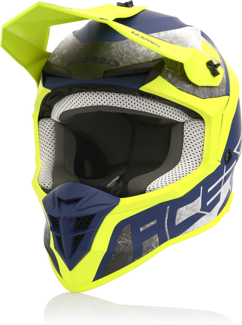 Шлем Acerbis Linear для мотокросса, желтый/синий цена и фото