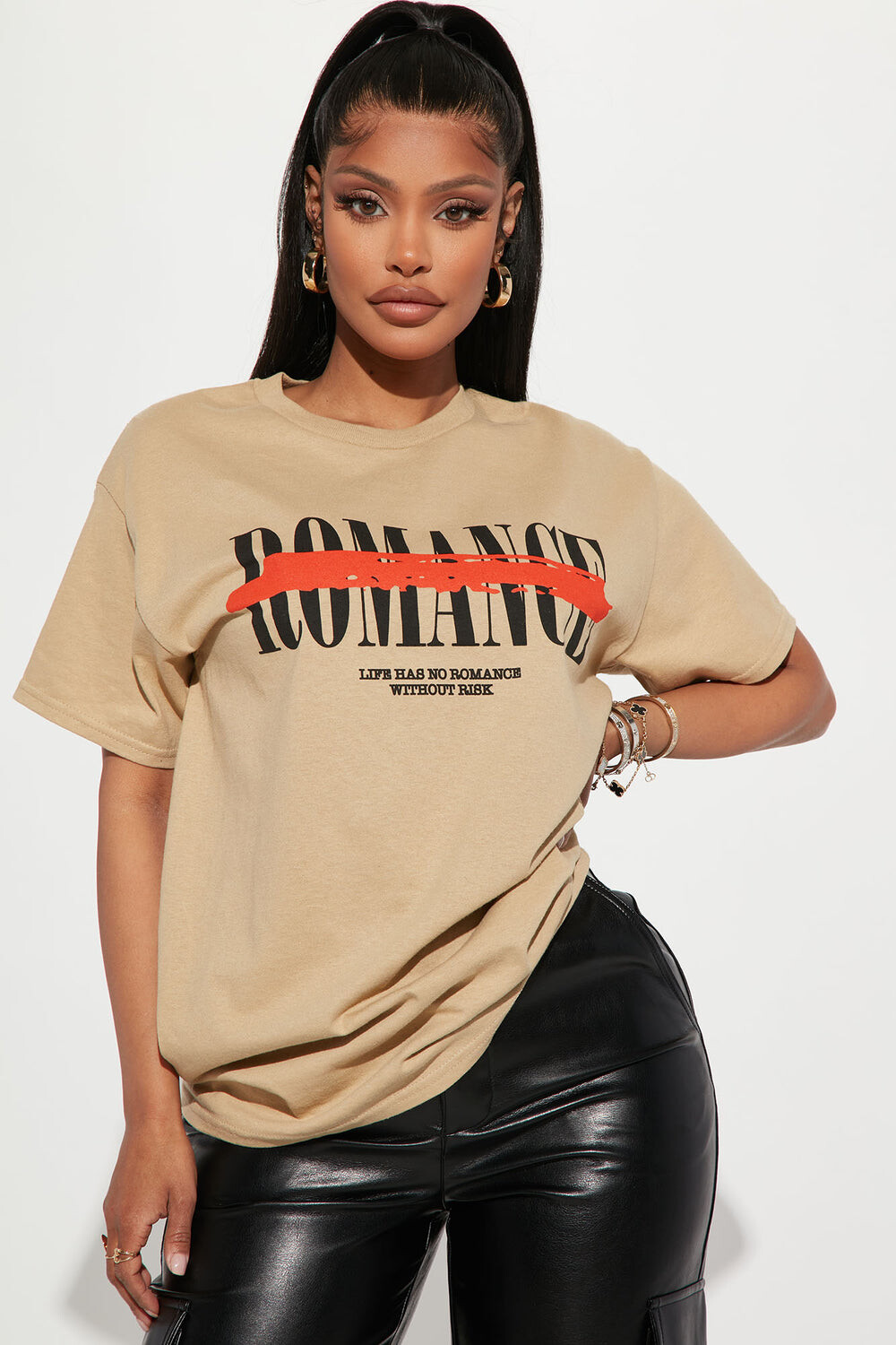 

Футболка Fashion Nova SPDN696W, загар, Коричневый