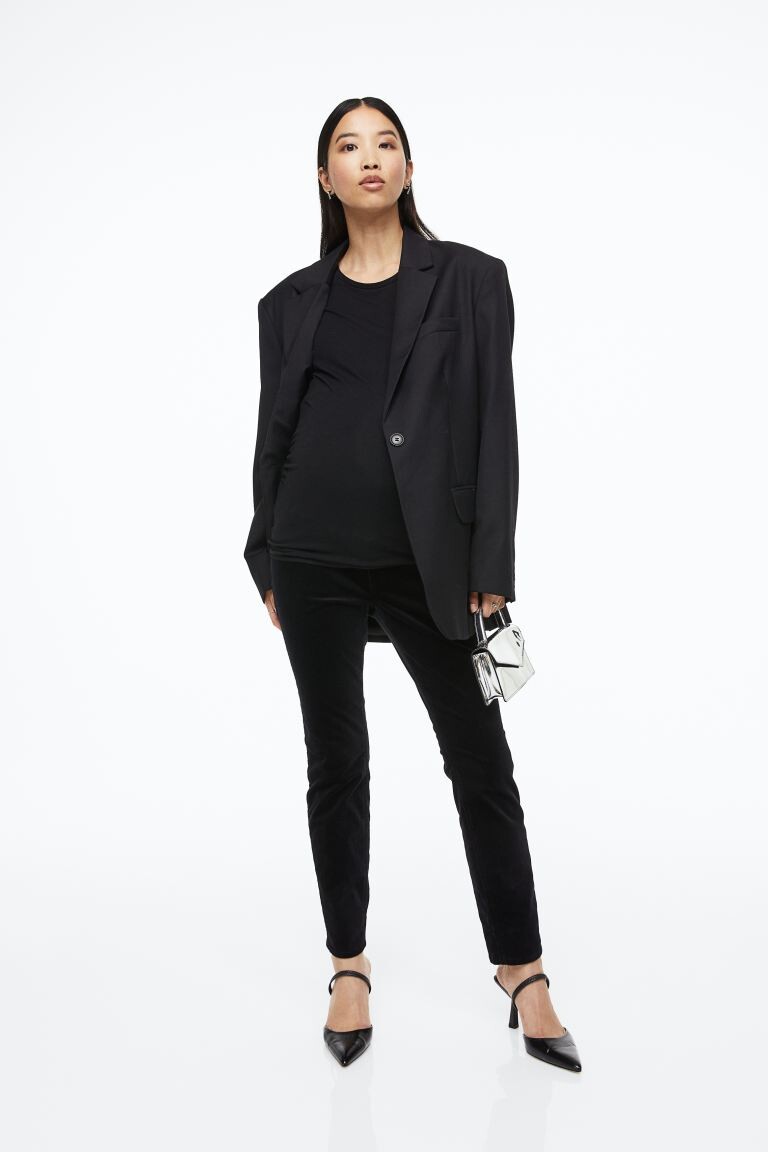 

МАМА Бархатные брюки H&M, черный