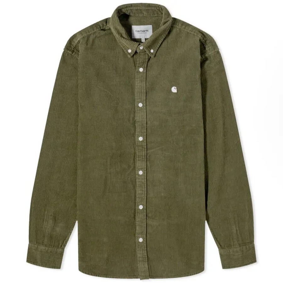 Вельветовая рубашка Carhartt Wip Madison Cord, зеленый цена и фото