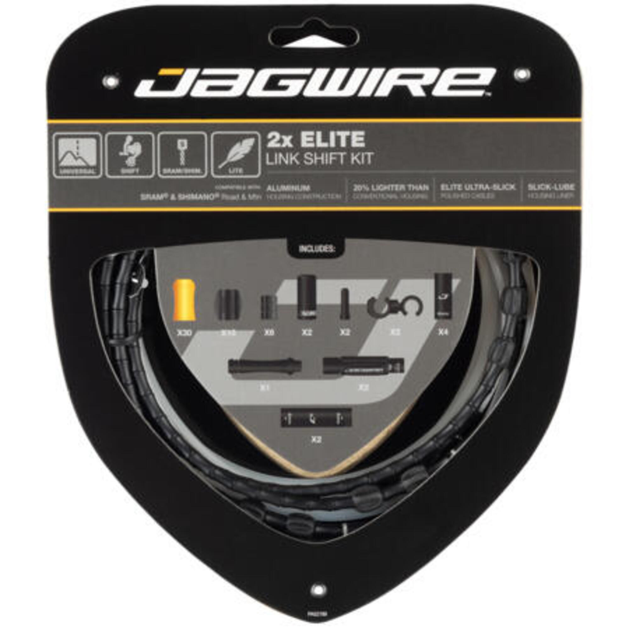 Комплект тросов переключения передач Jagwire 2X Elite, черный / черный / черный комплект держателей тросов переключения передач vario pubert