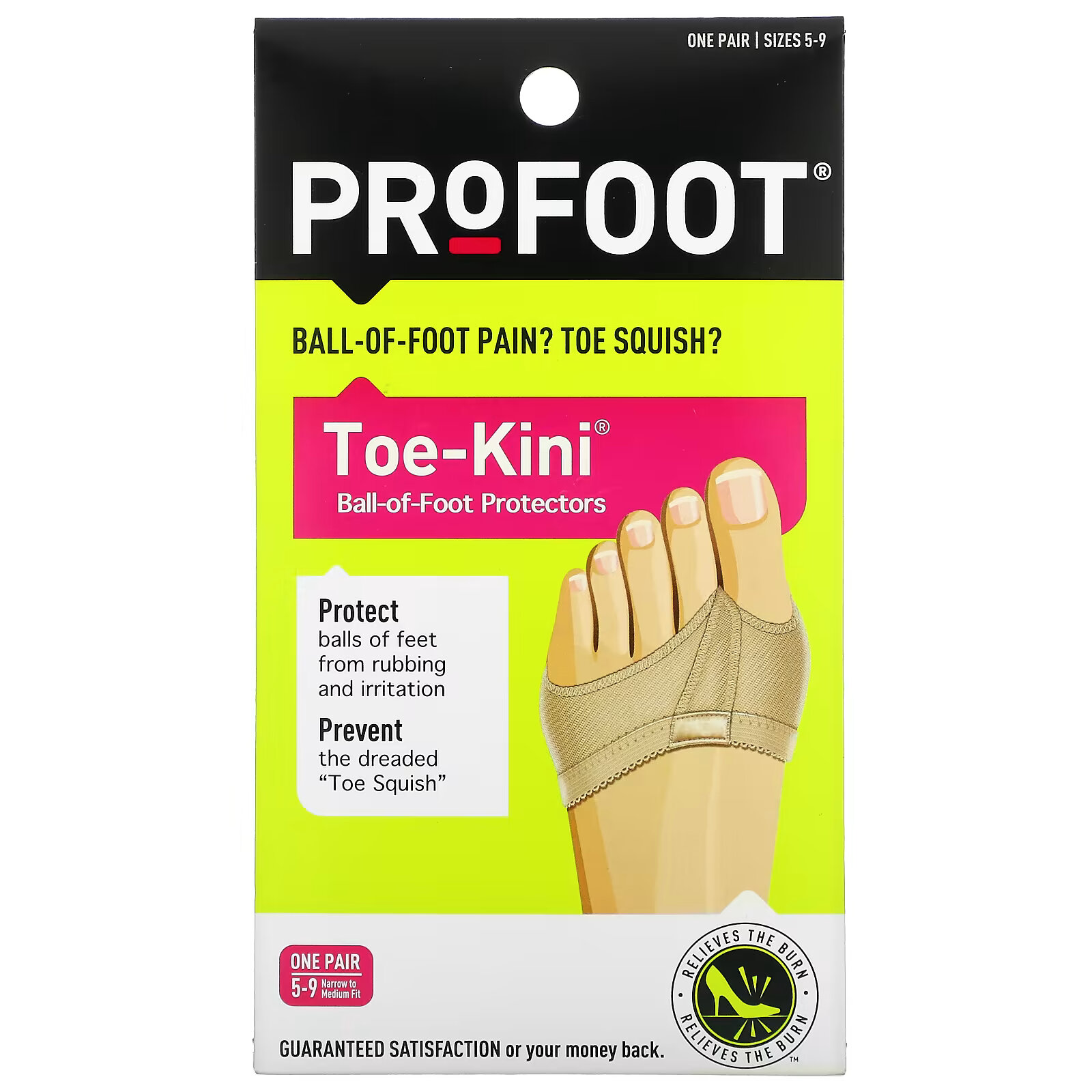 Profoot, Toe-Kini, защитные накладки на подушечку стопы, размеры 5–9, 1 пара profoot toe kini защитные накладки на подушечку стопы размеры 5–9 1 пара
